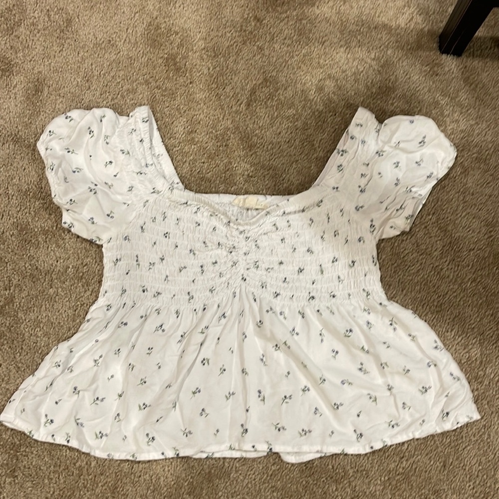 Flowy White Flower Shirt